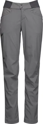 Damen Kletter- und Boulderhose in Grau von Black Diamond; Modell Technician Alpine Pants.