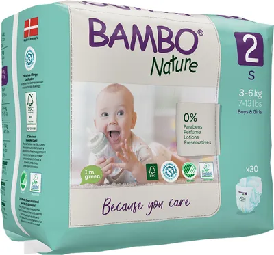 Produktbild von Bambo Nature 1000019252, Junge/Mädchen, Windel mit Klebeband, 3 kg, 6 kg, Weiß, Velcro