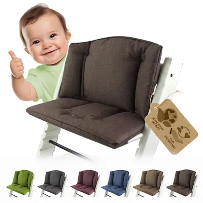 Produktbild von BAMBINIWELT Ersatzbezug, Kissen-Set für Hochstuhl/Kinderstuhl Stokke Tripp Trapp, Sitzverkleinerer mittelbraun meliert