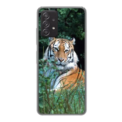 Produktbild von MuchoWow® Handyhülle Schutzhülle Hülle für Samsung galaxy a73 Tiger - Gras - Grün Silikon Softcase Handy Hülle - Handyhülle