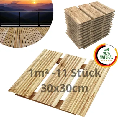 A collage of wooden deck tiles and a scenic view of a deck at sunset.