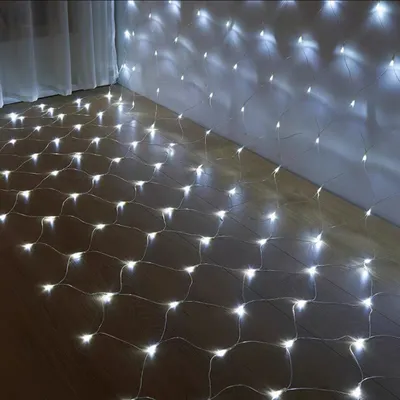 Produktbild von 3X2M LED Lichternetz Lichtervorhang Innen Party Garten Lichterkette Weihnachtsbeleuchtung, Weiß