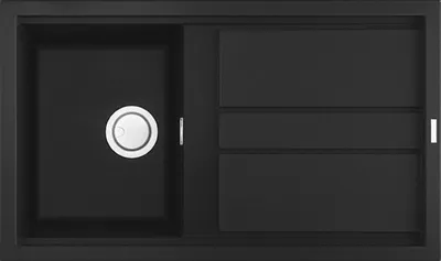 Produktbild von Elleci Best 400 G40, Schrankwaschbecken, Rechteckig, Granitek, Schwarz, 1 Becken, Rechteckig
