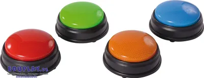 Image de EDUPLAY 120543 Buzzer avec signal lumineux clignotant & sons, multicolore, 4 pièces (1 set)