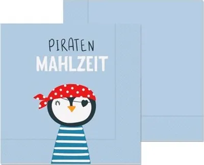 Produktbild von 20 Servietten Pinguin - Piraten Mahlzeit 33x33cm