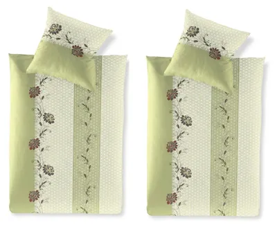 Produktbild von 4 tlg Irisette Seersucker Bettwäsche Easy 8644-30 floral 135x200