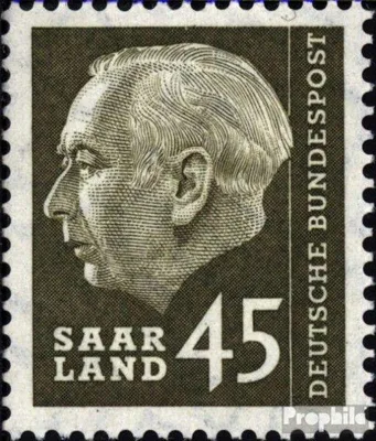 Produktbild von Briefmarken Saarland 1957 Mi 392 postfrisch Bundespräsident Heuss (I)