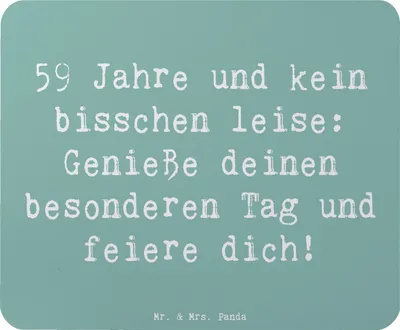 Produktbild von Mr. & Mrs. Panda Mauspad Spruch 59. Geburtstag Feier - Meeresbrise - Geschenk, Happy Birthday, computermatte, Geburtstagsgeschenk, feiere dich, laptop, Mouse Pad, Freude