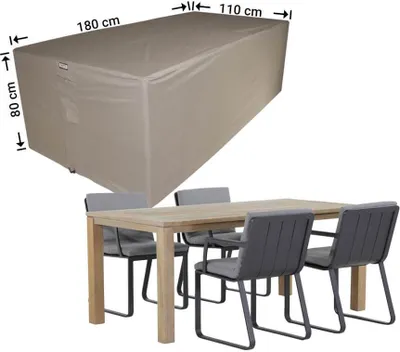 Produktbild von Raffles Covers Abdeckung für rechteckige Sitzgarnituren 180 x 110 H: 80 cm | Atmungsaktiv | Wasserdicht | UV-beständig | Elastischer Kordelzug