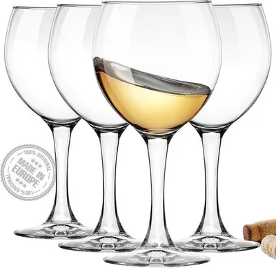Produktbild von CRYSTALIA Premium-Weinglas-Set, 4 Stück, 360 ml, 100% bleifrei und cadmiumfrei, spülmaschinenfeste Kurzkelch-Weingläser für den Hausgebrauch, für Feiern und Restaurants