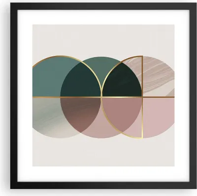Produktbild von Gerahmtes Poster - Schwarzer Rahmen - Abstraktion Räder Minimalismus - 40x40 cm - Wand Bild - Wanddeko - Wandbilder - Kunstposter - Wandposter - Bilderrahmen - Bilder - Kunstdruck - P2BAC40x40-4399