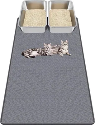 Produktbild von Famanu Katzenstreumatte aus Silikon - wasser- und urinbeständig, einfach zu reinigen - grau - 130 x 65 cm
