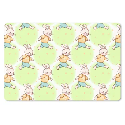 Produktbild von MuchoWow® Schreibtischunterlage Kaninchen - Muster - Kinder - Cartoon 60x40 cm - XXL Mauspad - Großes Mauspad