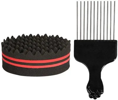Productafbeelding van Haarspons Duurzaam - Haarsponskam - Haarverzorgingshulpmiddel - Haarborstel - Dreadlocks - Geschikt voor alle haartypes - Haarsponsset