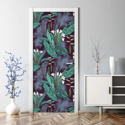 Produktbild von Dekorative Türposter Klebefolie selbstklebend Wandaufkleber Dschungel Exotische 85 x 200 cm