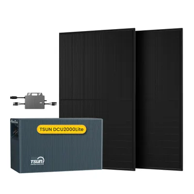 Produktbild von Powerness Balkonkraftwerk Speicher, TSUN DCU2000Lite mit 800W Mikrowechselrichter & 1000W Solarmodule, 2400W PV Input & Dual MPPT (0% MwSt)