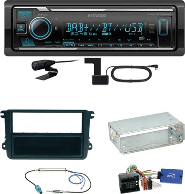 Produktbild von Kenwood KMM-BT508DAB Bluetooth DAB Einbauset für Golf 5 6 Passat 3C CC B7 Touran