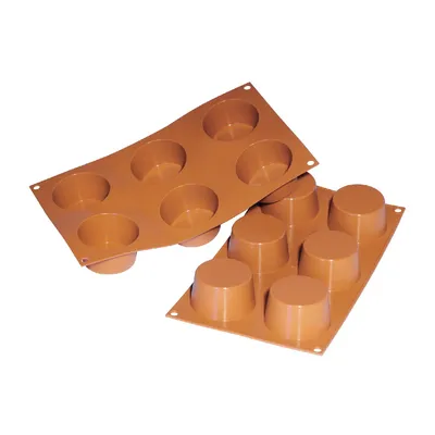 Image de Silikomart moule à muffins 6 pcs Ø6,8cm H 3,8cm silicone, terre cuite