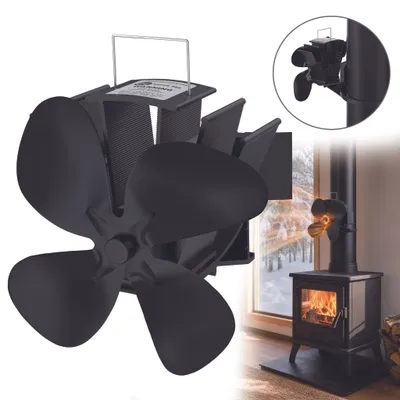 Produktbild von YARDIN Kaminventilator für Schornstein wärmebetrieben, Ofenventilator ohne Strom für Holzofen und Gasofen, Schwarz