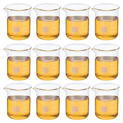 Productafbeelding van Glazen maatbekers, set van 12, 150 ml, gemaakt van borosilicaatglas, met uitgietpunt en schaalverdeling