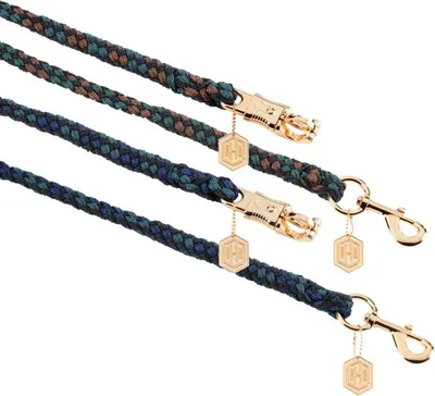 Produktbild von Eskadron HERITAGE Anbindestrick, Führstrick, Strick mit goldfarbenen Haken Form - Karabinerhaken Farbe - black-vintage green-true blue