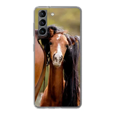 Produktbild von MuchoWow® Handyhülle Schutzhülle Hülle für Samsung Galaxy S21 Pferde - Natur - Braun Silikon Softcase Handy Hülle - Softcase