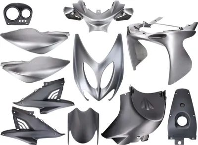 Image de Kit d'habillage noir / gris, mat 11 pièces pour Yamaha Aerox, MBK Nitro 50ccm -2013