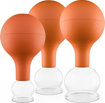 Produktbild von Pulox Schröpfgläser Set aus Echtglas 3 Stück. diverse Größen klein Braun