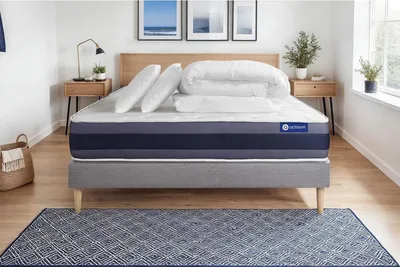 Productafbeelding van Complete set: Bed - Matras 160x200 cm + Boxspringbed met lattenbodem (in de set) + 2 kussens + dekbed - Actiflex Morpho