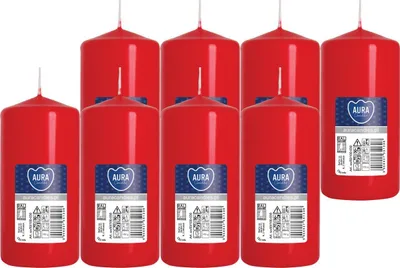 Obrázek produktu pro BISPOL cylindrická svíčka Aura 20H 10CM SW50/100 RED 8ks.