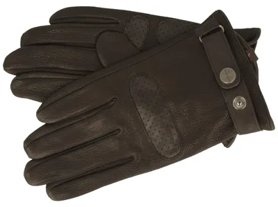 Pearlwood Herren Lederhandschuhe Dean für Autofahrer Ziegenleder in schwarz