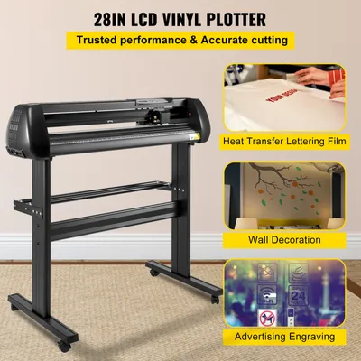 Produktbild von VEVOR Schneideplotter, Plottermaschine Max. 720 mm Papiervorschub, Vinyl Schneideplotter, Folienplotter, Vinyl Schneideplotter Maschine, Schnittgenauigkeit 0,01 mm, Hobby Plotter, 3 Klingen Inkl.