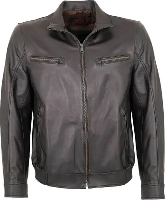 Produktbild von MADDOX - Herren Lederjacke Blouson Lammnappa dunkelbraun : 56