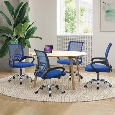 Produktbild von CLIPOP Bürostuhl Ergonomisch Drehstuhl aus Mesh, höhenverstellbar mit Netzbespannung, Wippfunktion, Blau
