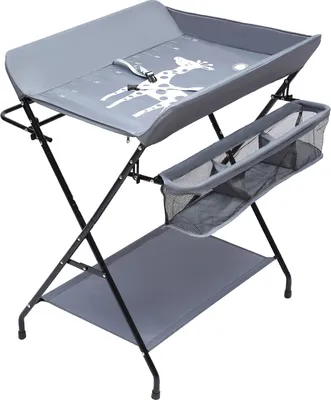 Image de Table à langer pour bébés, design pliable, construction durable, GRIS