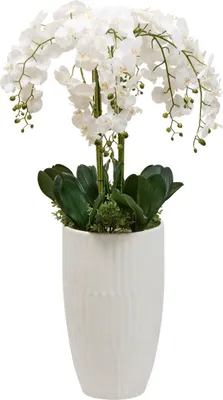 Produktbild von Künstliche Blume Hotel H130cm mit Topf Weiß