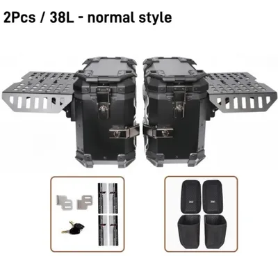 Produktbild von Motorradkoffer - Seitenkoffer - 38 l - Aluminiumlegierung - Faltbar - Wasserdicht - Schnellverschluss