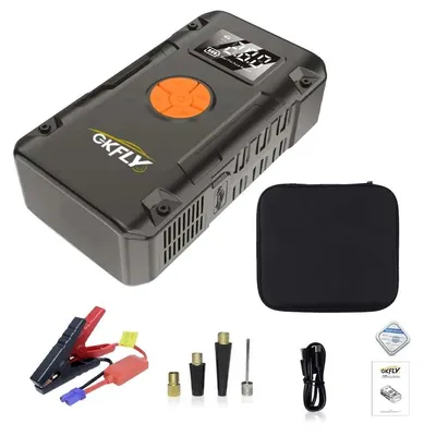 Obrázok produktu pre Štartovacia súprava – 12V lítiovo-iónová batéria – 59,2 Wh – 20 000 mAh – kompresor s výkonom 150 PSI – núdzové svetlo