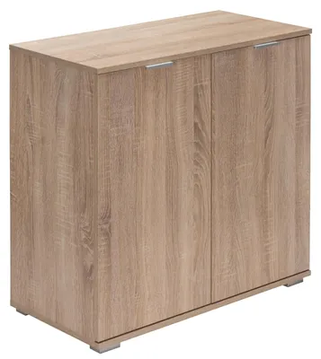 Immagine prodotto di CASARIA® Cassettiera Alba 2 Ante con Ripiani 71x74x35cm Comò Armadietto Ufficio Mobiletto Rovere