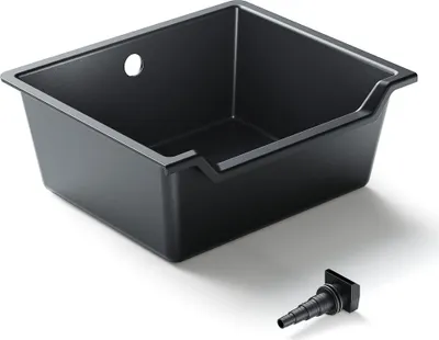 Produktbild von SunSun Wasserfall Garten Bachlaufschale mit 60 l Volumen inkl. Schlauchstufentülle, Teichschale für Wasserkaskaden, Teichwanne als Wasserspiel, Bachlauf und Überlauf