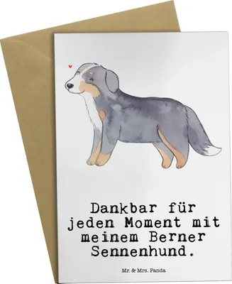 Produktbild von Mr. & Mrs. Panda Grußkarte Berner Sennenhund Moment - Weiß - Geschenk, einladungskarten, Grußkarten, Dürrbächler, osterkarten, weihnachtskarten, hochzeitskarten