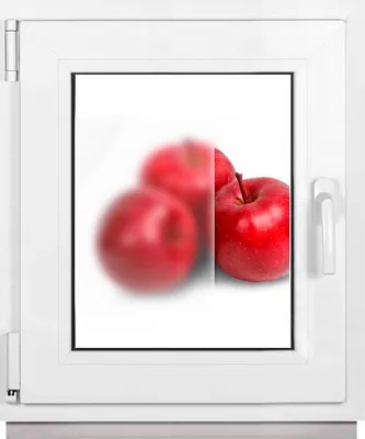 Produktbild von Framex Kellerfenster Kleines Fenster Weiß Milchglas Satinato Breite x Höhe 55 x 60 cm (550 x 600 mm) 2fach (32 mm) Dreh Kipp DIN Links (Griff Rechts)