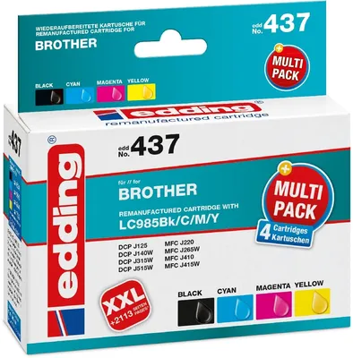 Produktbild von Druckerpatrone Multipack kompatibel mit Brother LC985 BK/C/M/Y Packung mit 12 Stück