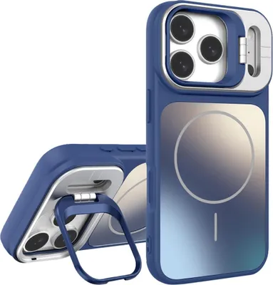 Imagen del producto de Funda de TPU para Apple iPhone 17 Pro con acabado mate texturizado MagSafe y soporte para anillo, color azul