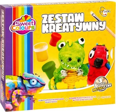 Produktbild von Kreativset mit 8 Farben + Pinsel + Modelliermasse – Sweet Colours