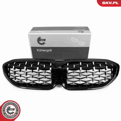 Produktbild von ESEN SKV 66SKV142 Kühlergrill Frontgrill für BMW 3 Touring (G21) Mitte Schwarz Glänzend Silber