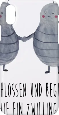 Produktbild von Mr. & Mrs. Panda Iphone 10 Handyhülle Sternzeichen Zwilling - Weiß - Geschenk, Glückskäfer, Hülle, Zwillinge, Marienkäfer, X, Cover, Zwillingsschwester, Handy