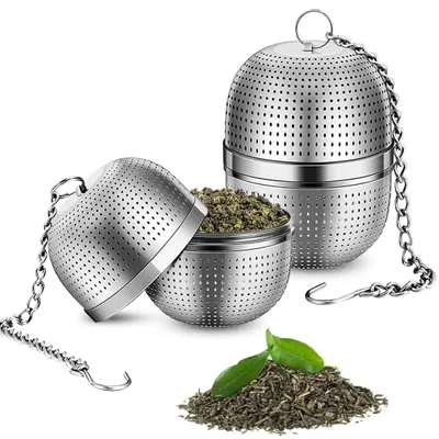 Produktbild von Teesieb aus Edelstahl 304 - 2 Stück - Teesieb für losen Tee - Teehalter - Superfeines Siebdesign