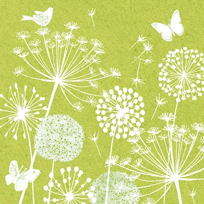 Produktbild von 360 Servietten, 3-lagig 1/4-Falz 33 cm x 33 cm limonengrün "Meadow"