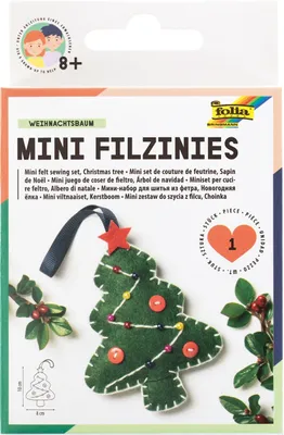 Produktbild von folia Mini Filz-Nähset "Filzinies" 21-teilig Christbaum